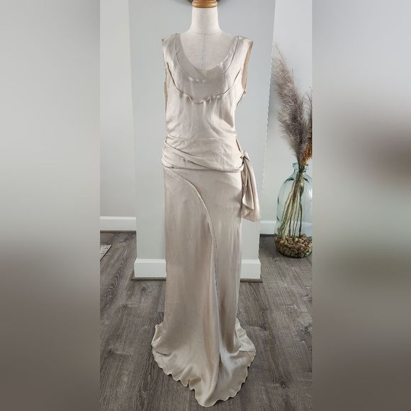 Alberta Ferretti Cream Maxi Dress - Picture 1 of 15